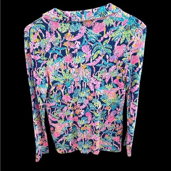 Lilly Pulitzer Oyster Bay Navy Seen and Herd Knit PJ Top Sz S - Picture 2 of 7